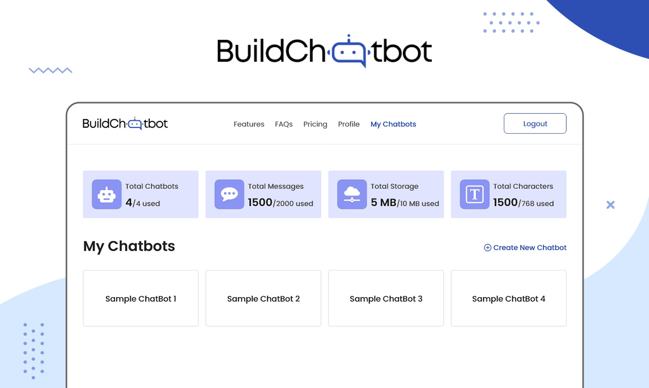 screenshot of Build Chatbot